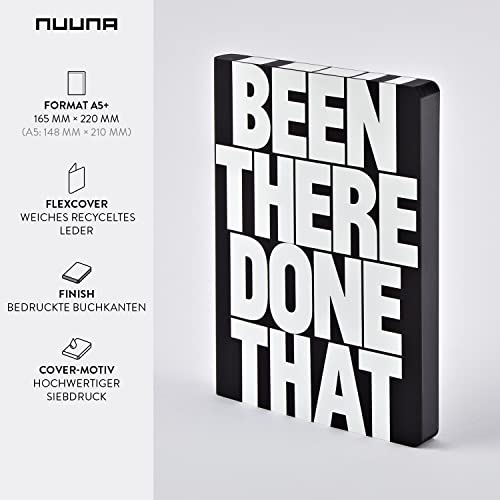 Nuuna Graphic L "Been There Done That" Smooth Bonded Leather Notebook - Black #TOP1