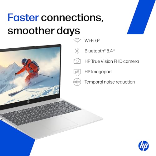 Image of HP 15, AMD Ryzen 5 7520U (16GB DDR4, 512GB SSD) FHD, Anti-Glare, Micro-Edge, 15.6'' /39.6cm, Win11, M365 Basic(1yr), Offic24, Silver,1.59kg, fc0806AU, FHD Camera w /Privacy Shutter, Backlit Laptop