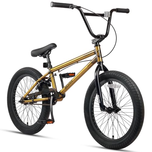 AVASTA Hesper Bicicletta per bambini, 20 pollici, Freestyle, BMX per 6, 7, 8, 9, 10, 11, 12, 13, 14 anni, bambini e principianti, oro