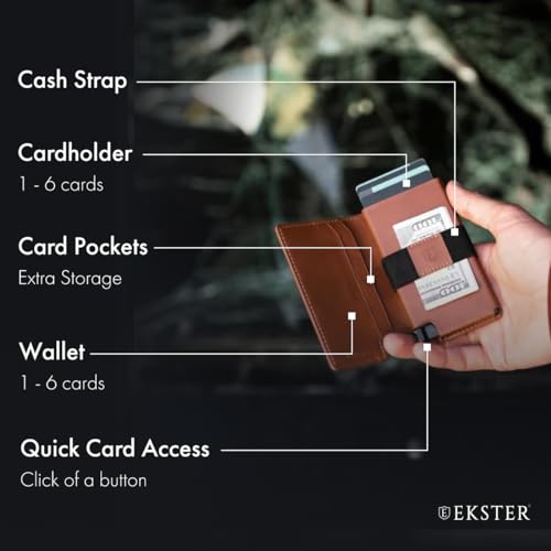 Image of Ekster - Parliament Pop Up Minimalist Wallet for Men - Mens Wallets Leather - RFID Blocking Card Holder Wallet with Push Button and Card Ejection - Leather Wallet - Easy Access
