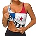 CRAYUKT Vintage Panamanian Flag Panama Sports Bras for Women U Shape Fitness Vest Casual Tight Sleeveless Crop Tops Small