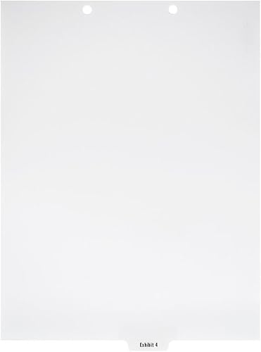 Blumberg Exhibit - Separadores de índice, con pestañas inferiores, corte de 16, tamaño carta, 2 agujeros en la parte superior, 25 números