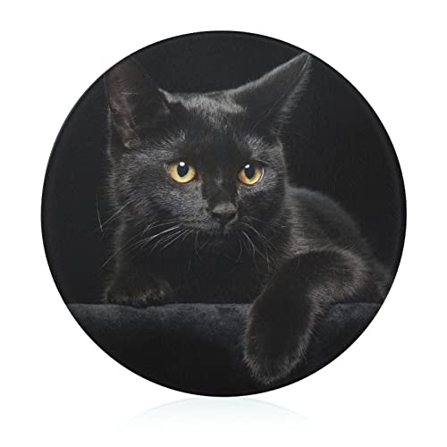 Chat Noir Planche À Découper En Verre Trempé Antidérapant Plaques De Cuisine 20 cm