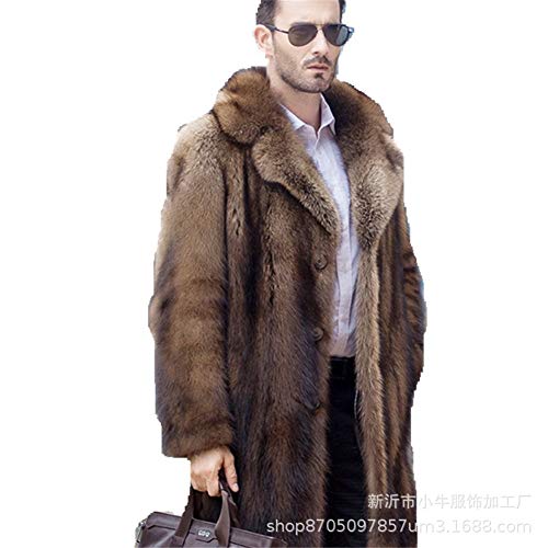 BJHIOJ Herren Faux Pelzmantel Winter Revers Jacke Outwear Parka Jacken...