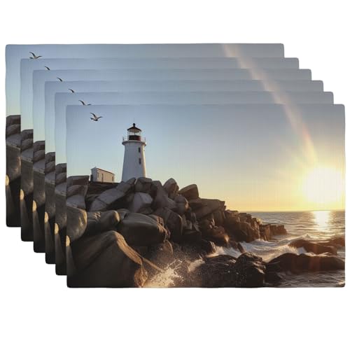 Lot de 4 sets de table en lin synthétique résistant à la chaleur - 2