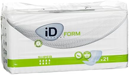 iD Expert Form Disposable Super Incontinence Pads, Fast Absorbing Disposable Briefs, Anti-Leak Protection with Wetness Indicator, Comfortable Cotton-Feel, Odour Control, 2900ml, 21 Pads