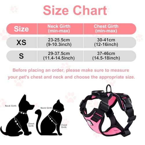 Cat Harness and Leash for Walking,Airtag Cat Harness and Leash Set with Integrated Hidden type Air Tag Holder,Escape Proof Reflective Adjustable Vest Harnesses with Apple Air Tag Case for Cats,Puppies by PROFAVO - Image 2