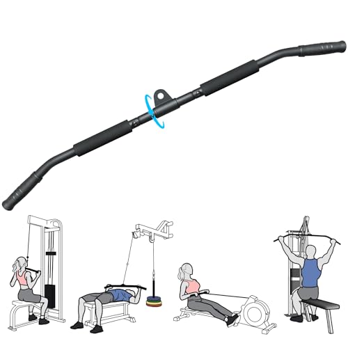 Rotating Lat Pull Down Bar 39.4'' Lat Pulldown Attachments for Pulley System Gym Cable Machine LAT