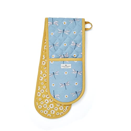 Cooksmart Double Oven Gloves Heat Resistant | British Designed Heat Resistant Oven Gloves | Modern Oven Mitt & Potholder for Home Cooking | Maximum Heat Protection Kitchen Oven Gloves - Curious Dogs