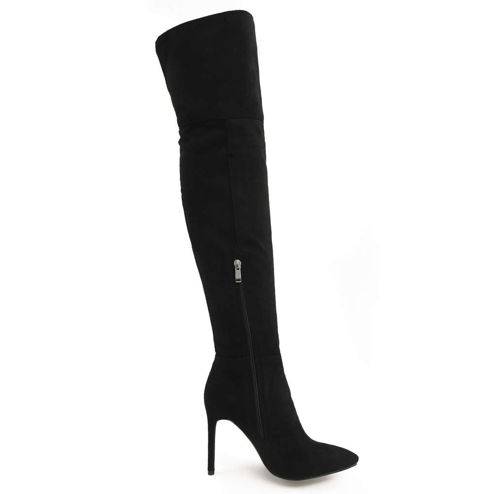 Bottes Cuissardes En Daim Souple Kiabi Taille 38 - Petit Talon, Noir, Neuves Sans Emballage