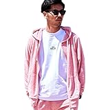 [キャバリア] メンズ ユニセックス ジップアップ パーカー パイル ロゴ プリント ストレッチ 長袖 CARYU14-11 44(M) PINK(ピンク)