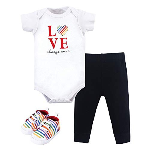 Image of Little Treasure Unisex Baby Cotton Bodysuit, Pant and Shoe Set