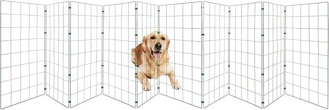 Conka Pets Outdoor Dog Fence Wire Garden Barrier for All Sized Dogs 1 Metre High 10cmx12cm Mesh Stops Dogs from Jumping - Portable Strong Durable and Foldable - Covers 5ft/1.5 Metre Gap