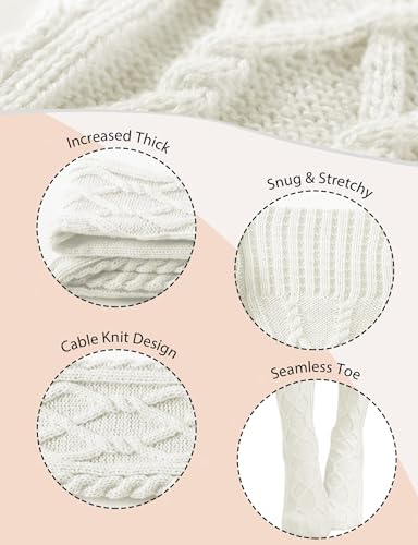 Buauty Women's Thigh High Socks Cable Knitted Knee High Socks Over The Knee Leg Warmers Extra Long Winter Stockings Fashion4