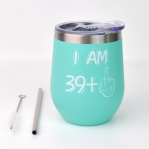 BOKALAKA 40. Geburtstag Frauen, 40. Geburtstagsgeschenk FüR Frauen, Edelstahl Weinbecher Geschenke 40 Geburtstag Frau, Birthday Gift (Blue… – Ansicht 6