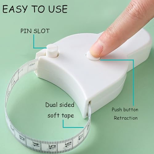 Image of Measuring Tape for Body Measurements, 60 Inch 3D Measuring Tape, Arms Chest Thighs or Waist Tape for Personal Trainer (White)