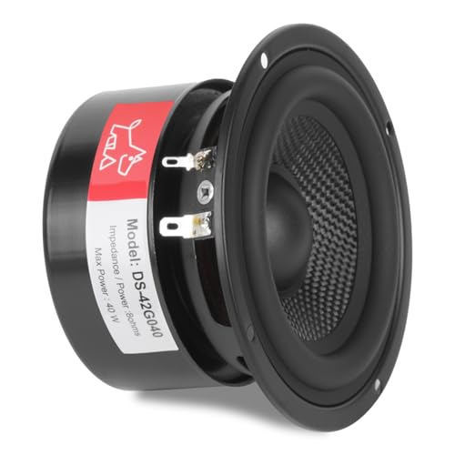 Image of 4 Inch Glass Fiber Cone Mid Woofer - 8 Ohms 40 Watts Double Magnetic HiFi Driver Speakers for High-End Bookshelf, Center Channels & DIY Projects (2 Pcs)