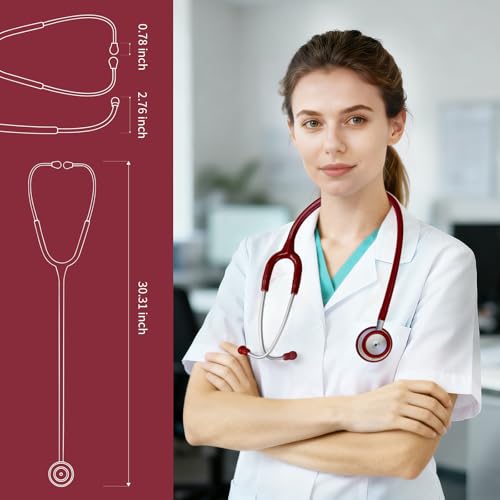 Image of Scian 30G-WR Stethoscope - Enhanced Acoustic Clarity, Lightweight Design, Satin-Finish Tube for Nursing School - Ideal for Nurses & Students
