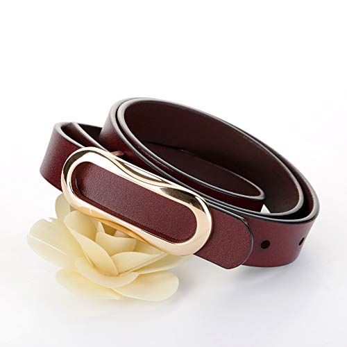 Women's Leather Belts Durable Waist Belt Oval Solid Gold Buckle Width 0.80" Waistband For Pants, Jeans2