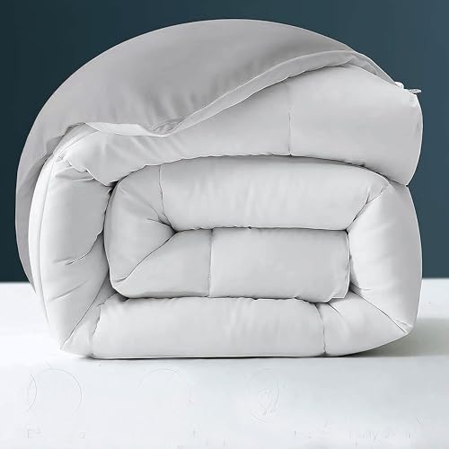 Image of Day Care - 500 GSM Hotel Quality-Down Alternative Reversible Comforter (90 inch x 100 inch Inches /228cm x 228cm) - Comforter Double Bed|White /Silver