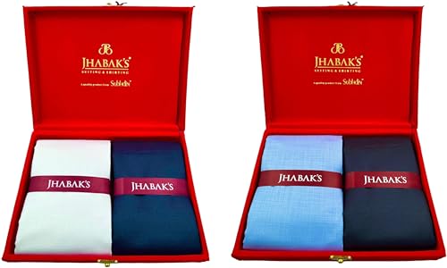 Image of JHABAK'S Unstitched Premium Cotton Blend Solid Shirt & Trouser Fabric - 2.25m Shirt Cloth - 1.30m Pant Piece (Pack of 2)