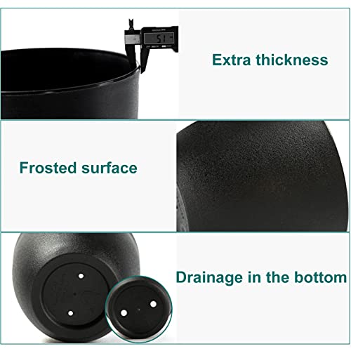 Muzhira Plant Pots, 22cm Thicken Plastic Planter with Drainage Holes - Image 2