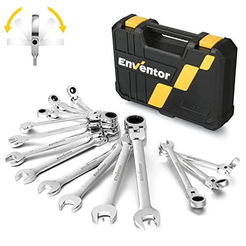 Enventor Flex-Head Ratchet Spanner Set, 6mm-19mm