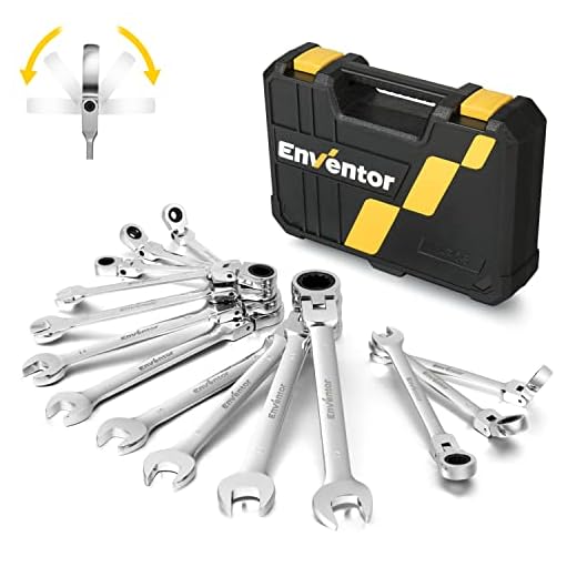 Enventor 14PCS Flex-Head Ratchet Wrench Set