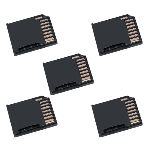 cablecc 5PCS Micro SD TF T-Flash Memory Card to SD Card Socket Low Profile Short Body Adapter for Extra Storage Mac Laptop