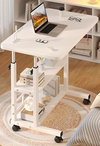 Table de chevet réglable à 3 niveaux et roulettes pour ordinateur - 7