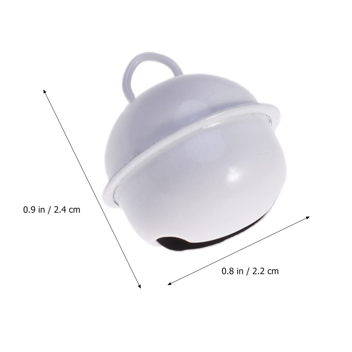 NOLITOY Christmas Jingle Bells for Holiday 22mm White Jingle Bells 50pcs Mini Metal Craft Bell Round Candy Color Decorative Bells Pendants for DIY Pet Collar Christmas Party Jewelry