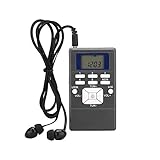 FM Pocket Radio, ALLOMN Portable FM Transistor Radio Digital Tuning Stereo Radio with Battery Operated, LCD Display and Earphone for Walking(Gray)