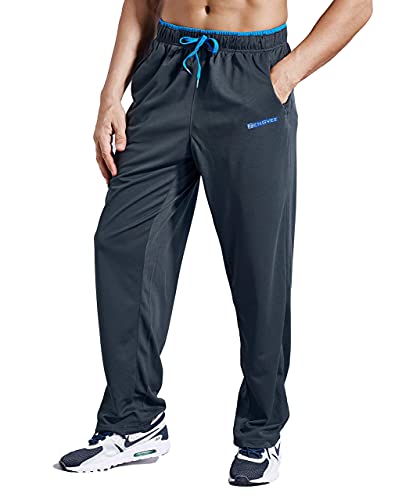 Zengvee Athletic Men's Pockets 3 Pack Light Weight Open Bottom Jersey Sweatpant With Zipper Pockets For Workout, Running,Gym,Training #TOP3