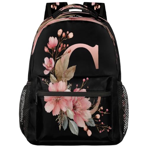 Mochila botánica floral para el instituto y campus universitario