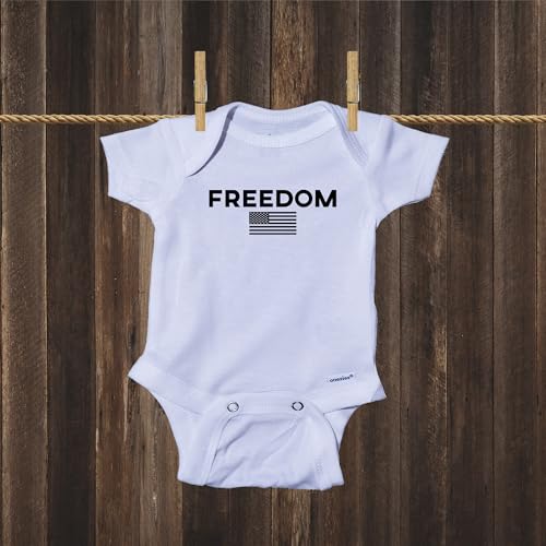 Ink Trendz Freedom Patriotic Onesie with American Flag Turning Point Infant Bodysuit2