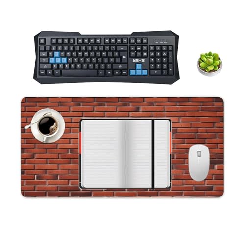 Red Brick Wall Desk Pad alfombrilla grande impermeable miniatura 4