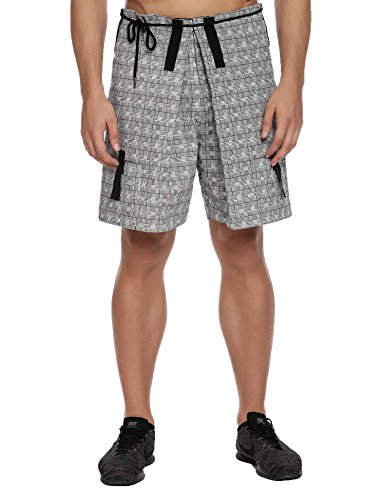 COOFANDY Men's Hip Hop Hipster Plaid Cargo Shorts Pants Black