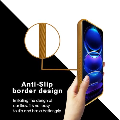 Image of A rtistque Premium Thread Leather Back Cover Case for Poco X5 5G / Mi Redmi Note 12 5G | Drop Protection | Smooth Grip | Raised Camera Edges - Brown