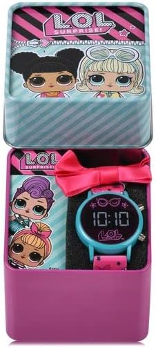 Accutime LOL Surprise! Kids Digital Watch - Mirroed Dial LED Watch with A Removable Bow, Kids, Girls Watch Silicon Strap in Pink (Model: LOL4492AZ)