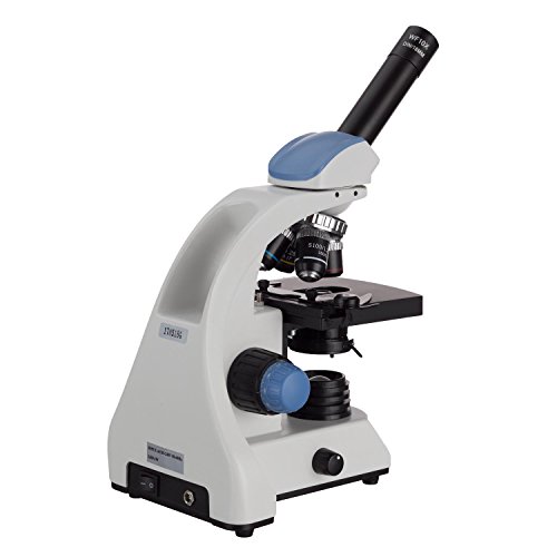 Image of AmScope 40X-2500X LED Monocular Compound Microscope w 3D Two-Layer Mechanical Stage