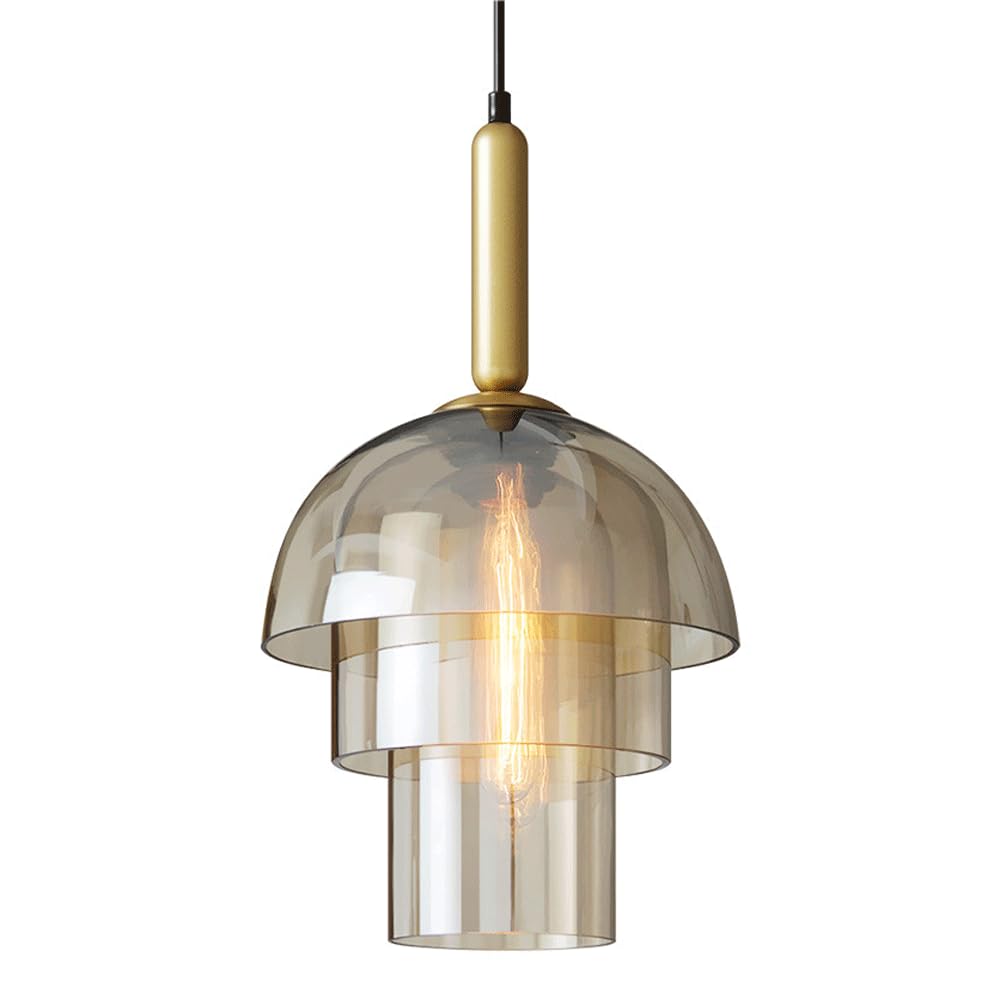 Abat-jour de lampe à suspension en verre multicouche au style rétro
