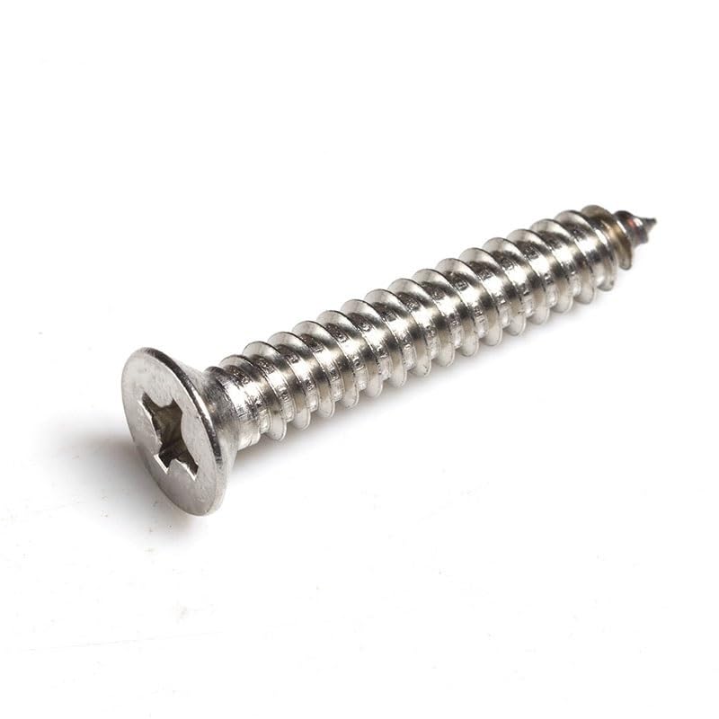 304 Stainless Steel Recessed Countersunk Head Tapping Screws M1.2 Length 3-8mm Stainless Steel Flat Wood Screws Self Tapping Screw Drywall Screw Fasteners(4mm)