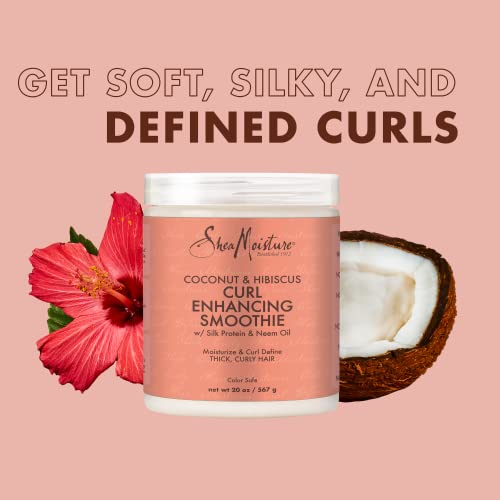 Sheamoisture Coconut And Hibiscus Curl Enhancing Smoothie Bundled With Shea Moisture Jamaican Black Castor Oil Leave In Conditioner, Shea Butter Curly Hair Products, 20 Fl Oz Ea #TOP3