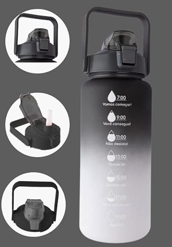 Garrafa Squeeze de Água Academia 2 Litros Fitness Weeze Tie Dye Verde e Lilas