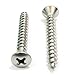 10 x 1 Stainless Steel Oval Head Wood Screws (100pc) 18-8 (304) Stainless Steel Corrosion Resistant Commercial Grade Choose Size & Type by Bolt Dropper, Drywall Screw Gun