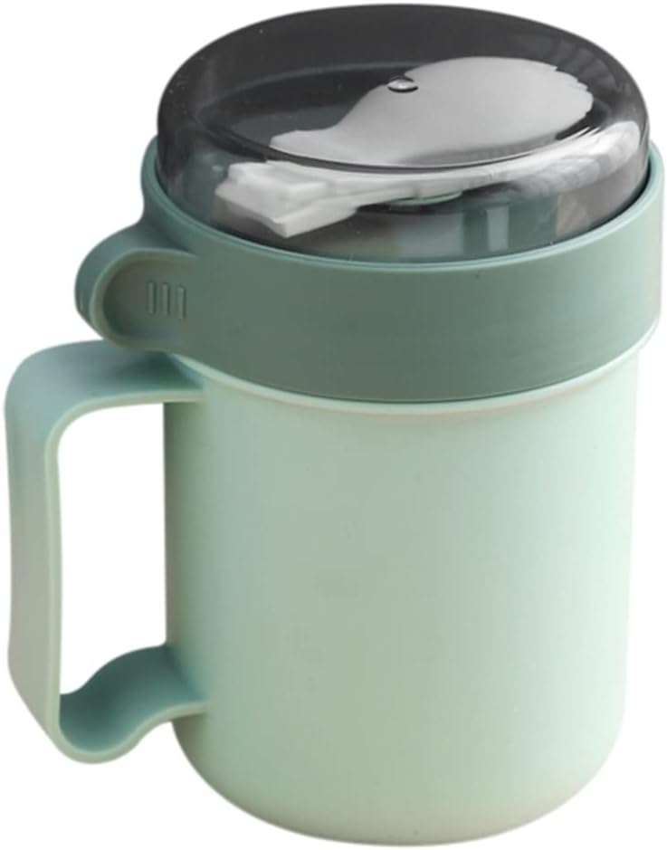 HEMOTON Soup Mug：Microwavable Soup Mug with Lid and Scoop Soup to Go
