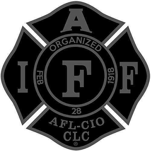 The 4 Subdued Black IAFF Union Vinyl Firefighter US Made Window Decal