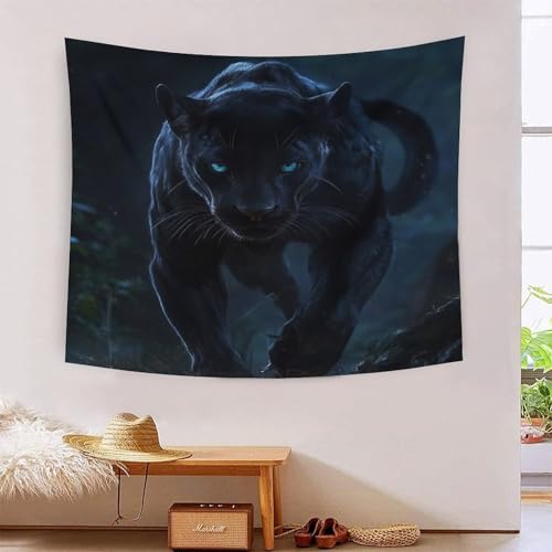Tenture murale léopard 3D grand tissu occultant et décoratif
