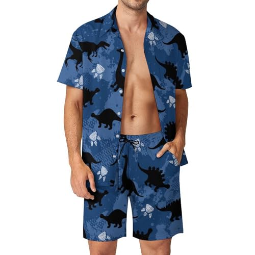 Chemise hawaïenne dinosaure et short pour vos journées de plage