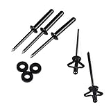 20pcs 3/16 All Aluminum Tri-Grip Rivet, NALAKUVARA 3/16 Inch Black Long Grip Blind Rivets Kit with Water Proof O - Rings, for installing Kayak, Canoe and Boat Accessories with Thicknesses Materials